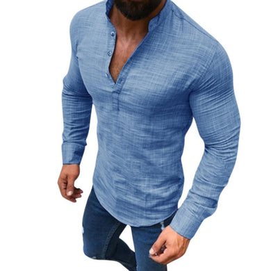 Polo Shirt streetwear Casual Long Sleeve V Neck Solid Color